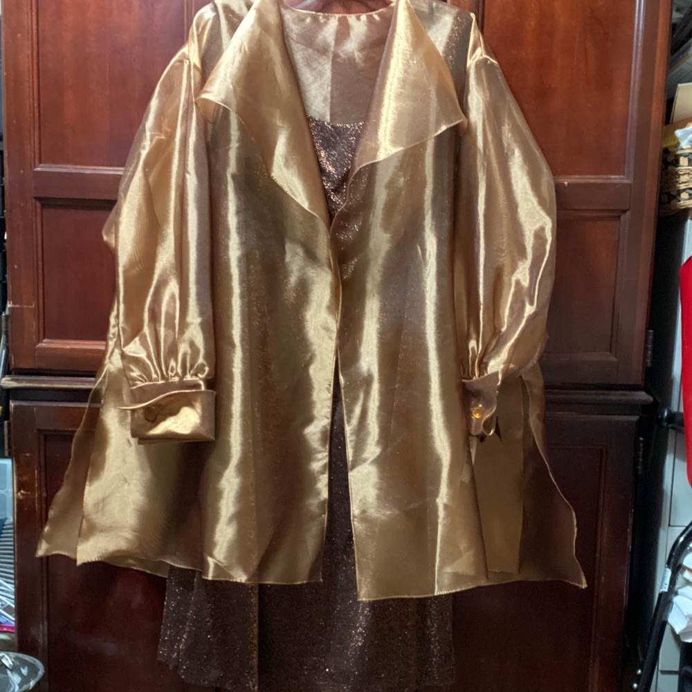 En Francais by Huey Waltzer for Saks Fifth Avenue Shimmery Copper vintage dress
